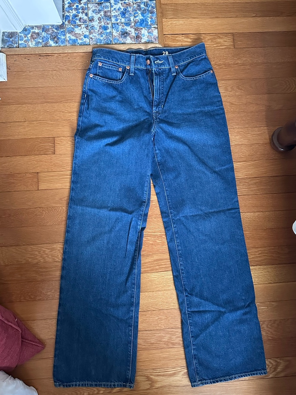 J. Crew 90s Wide-Leg High-Rise Jeans - Deep Blue NWOT